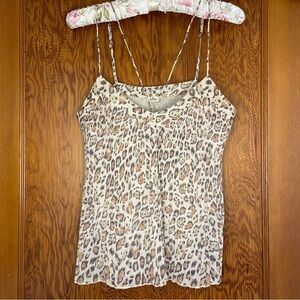 3/$15 Hollister cheetah animal print strappy pleated tank top thin light weight